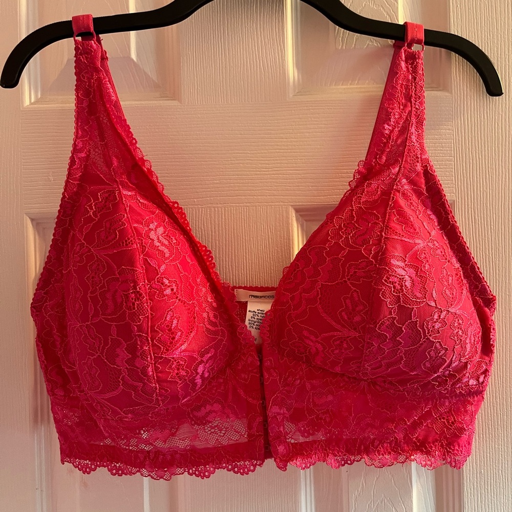 Maurices hot pink plus size 1 bralette